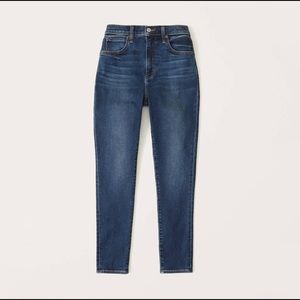 A&F curve love dark wash high waisted skinny jeans
